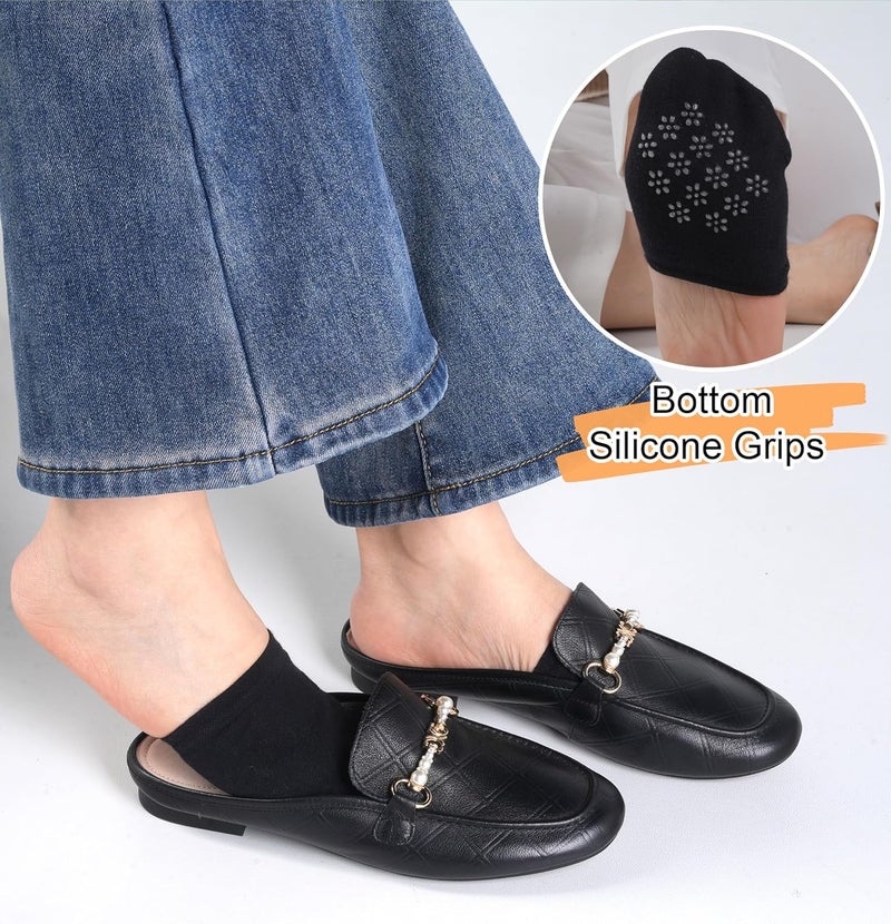 Murmorers Toe Socks Womens for Mules, Half Socks Toe Topper Covers No Show Invisible Non-slip Liners for Clogs 4/6/8 Pairs - Image 2